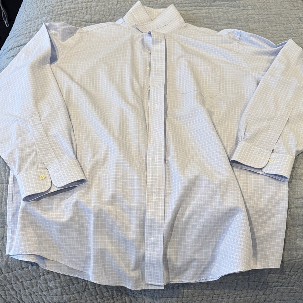 Brooks Brothers Light Blue Plaid Dress Shirt